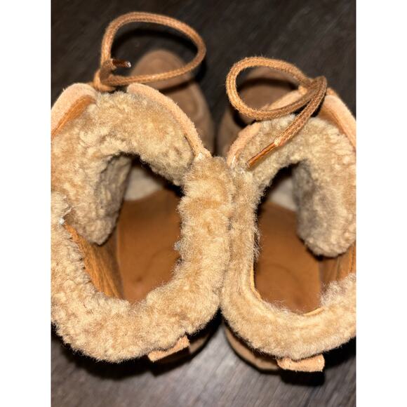 UGG size 9 Analise Lined Suede Sheepskin Chestnut Boots - Picture 5 of 12